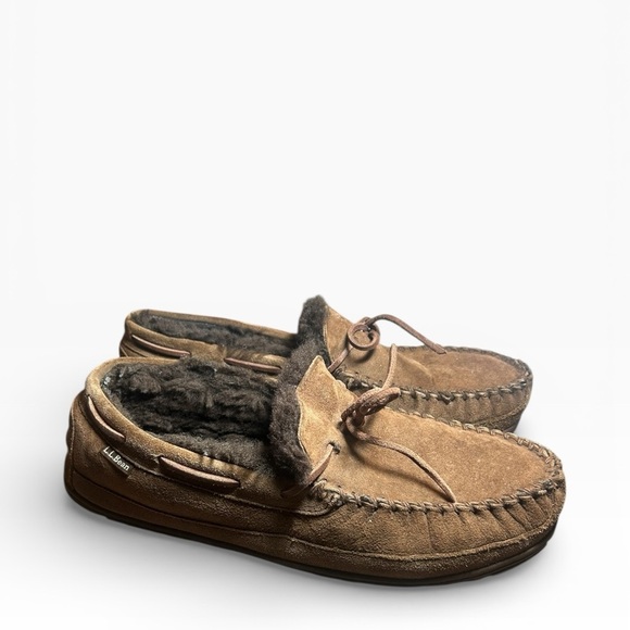 L.L. Bean Men’s Wicked Good Moccasins Shearling Lined Slippers size 11